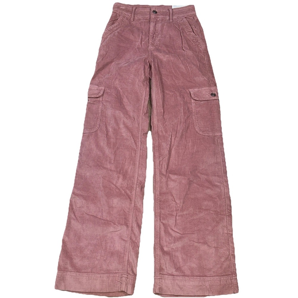 American Eagle Corduroy Pants Size 000 Super High Rise Baggy Leg Cargo‎ Wide Leg
